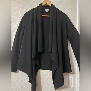 Cashmere Black Soft Open Front Waterfall Shawl Collar Cardi. Nordstrom Halogen
